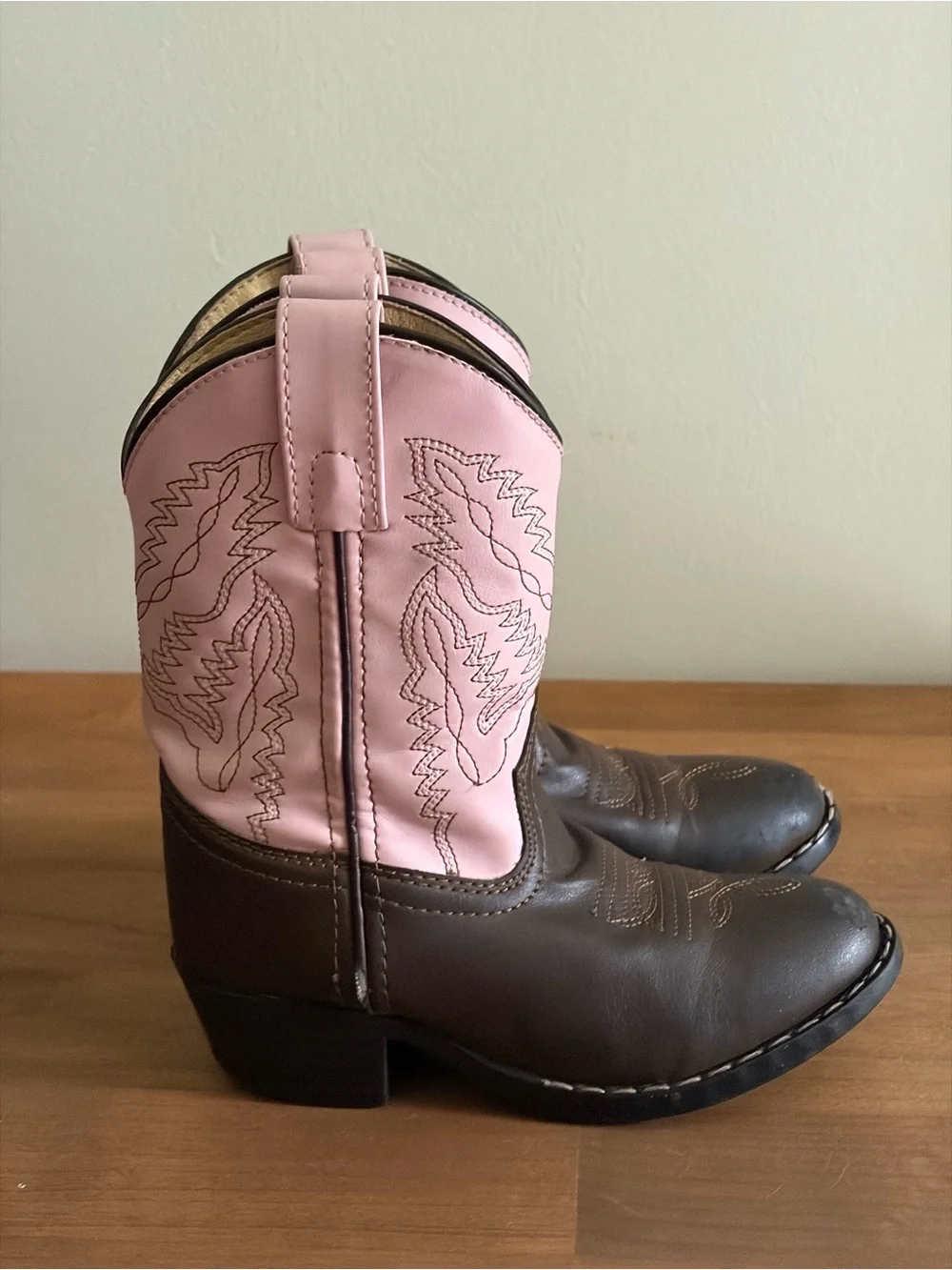 Smoky Mountain Brown & Pink Kids Girls Cowboy Western Boots Size 11